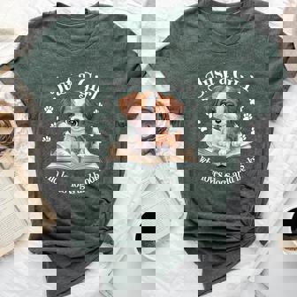 Just A Girl Who Loves Dogs And Books Cute Dog Bella Canvas T-shirt | Mazezy