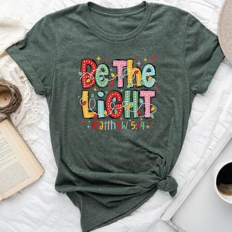 Be The Light Bible Christian Merry Christmas Matthew 5 14 Bella Canvas T-shirt - Thegiftio UK