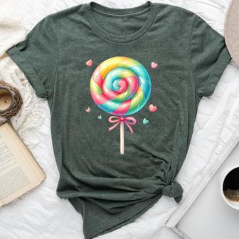 Lollipop Rainbow Candy For Kid Girl Sweet Bella Canvas T-shirt - Thegiftio UK