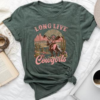 Long Live Country Cute Cowgirl Riding Horse Howdy Rodeo Bella Canvas T-shirt - Thegiftio UK