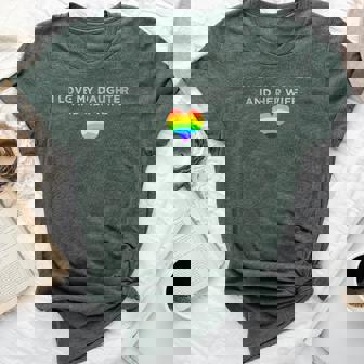 I Love My Daughter And Her Wife Rainbow Heart Queer Family Bella Canvas T-shirt - Monsterry
