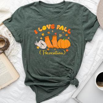 I Love Fall Prevention Nurse Fall Physical Therapy Bella Canvas T-shirt - Thegiftio UK