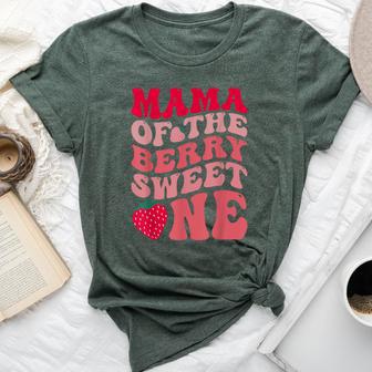 Mama Of The Berry Sweet One Strawberry First Birthday Bella Canvas T-shirt - Thegiftio UK