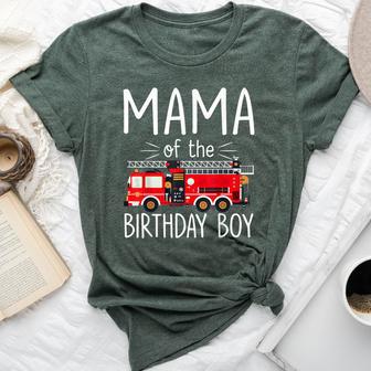 Mama Of The Birthday Boy Fire Truck Firefighter Family Party Bella Canvas T-shirt - Thegiftio