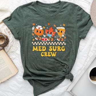 Med Surg Crew Pumpkin Pie Fall Leaf Thanksgiving Nurse Retro Bella Canvas T-shirt - Thegiftio UK