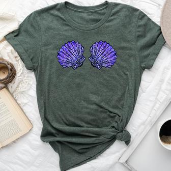 Mermaid Sea Shell Bra Costume Halloween Girls Bella Canvas T-shirt | Seseable UK