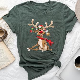 Merry Christmas For Him Reindeer Bella Canvas T-shirt - Thegiftio UK