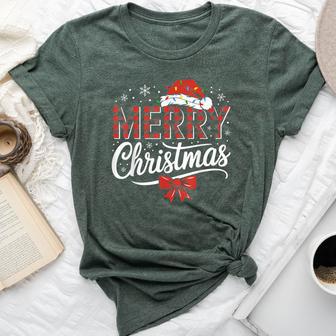 Merry Christmas Lights Santa Hat Xmas Family Bella Canvas T-shirt - Thegiftio UK