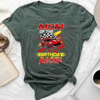 Mom Of The Birthday Racer Race Car Party Family Matching Bella Canvas T-shirt | Seseable UK