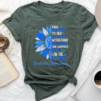 Motivation Support Squad Sunflower Blue Diabetes Awareness Bella Canvas T-shirt - Thegiftio UK