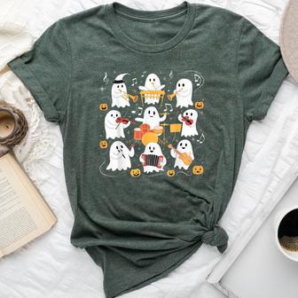 Music Teacher Ghost Playing Musical Instruments Halloween Bella Canvas T-shirt - Thegiftio UK