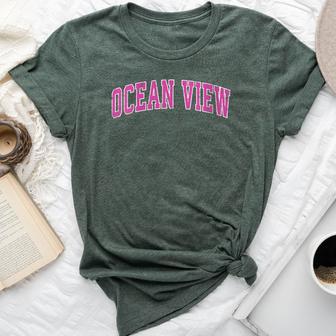 Ocean View Delaware De Vintage Sports Pink Bella Canvas T-shirt - Monsterry
