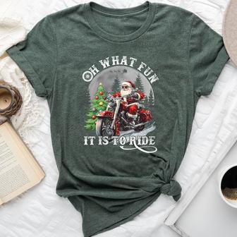 Oh What Fun It Is To Ride Motorcycle Christmas Bella Canvas T-shirt - Thegiftio UK