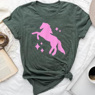 Pony And Heels Lover Pink Girls Clubs Disco Birthday Cowgirl Bella Canvas T-shirt - Thegiftio UK