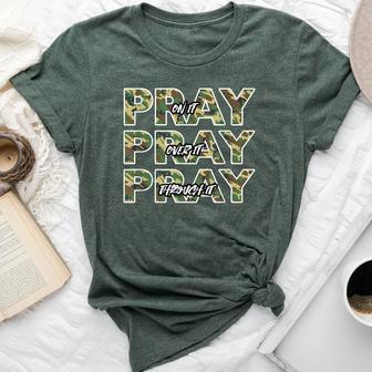 Pray On It Camo Prayer Christian Quote Bella Canvas T-shirt - Thegiftio UK