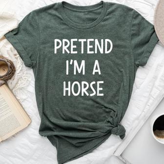 Pretend Im A Horse Easy Lazy Costume For Halloween Party Bella Canvas T-shirt | Seseable UK