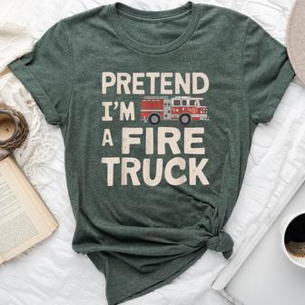 Pretend I'm A Fire Truck Halloween Firemen Costume Women Bella Canvas T-shirt - Thegiftio UK