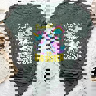 Promoted To Big Sister Dabbing Unicorn Older Sister Bella Canvas T-shirt | Seseable UK