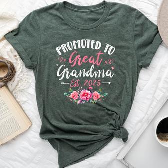 Promoted To Great Grandma Est 2025 First Time Grandma Bella Canvas T-shirt | Seseable UK
