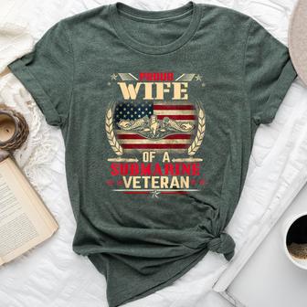 Proud Wife Of A Submarine Veteran Memorial Patriotic Bella Canvas T-shirt - Thegiftio UK