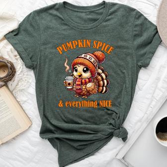 Pumpkin Spice And Everything Nice Thanksgiving Women Bella Canvas T-shirt - Thegiftio UK