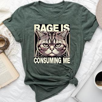 Graphic Rage Is Consuming Me Cat Meme Bella Canvas T-shirt - Thegiftio UK