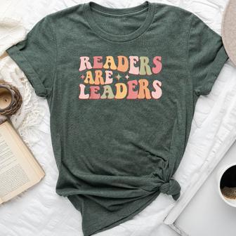 Readers Are Leaders Teacher Student First Day Back To School Bella Canvas T-shirt - Thegiftio UK
