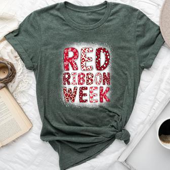 Red Ribbon Week Groovy Red Ribbon Awareness For Men Bella Canvas T-shirt - Thegiftio UK