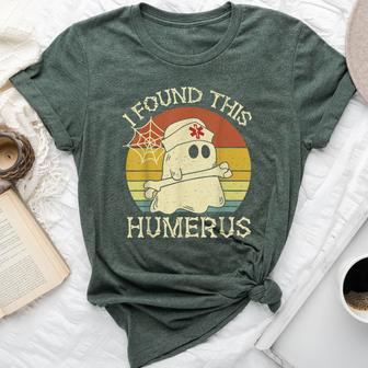 Retro I Found This Humerus Halloween Ghost Nurse Humorous Bella Canvas T-shirt - Thegiftio UK