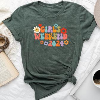 Retro Girls Weekend 2024 Groovy Girls Trip Besties Summer Bella Canvas T-shirt | Seseable UK