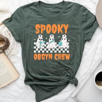 Retro Spooky Obgyn Crew Ghost Obstetrics Nurse Halloween Bella Canvas T-shirt - Thegiftio UK