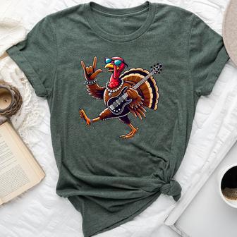 Rock N Roll Turkey Costume Thanksgiving Mens Bella Canvas T-shirt - Thegiftio UK
