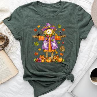 Scarecrow Autumn Fall Season Pumpkin Thanksgiving Halloween Bella Canvas T-shirt - Thegiftio UK
