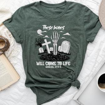 These Bones Will Come To Life Skeleton Christian Halloween Bella Canvas T-shirt - Thegiftio UK