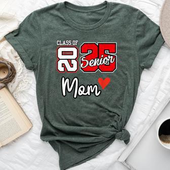 Senior Mom Class Of 2025 Proud Mom Of Graduate Heart Mom Bella Canvas T-shirt - Thegiftio UK