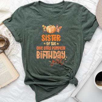 Sister Birthday Girl One Little Pumpkin Fall 1St Party Bella Canvas T-shirt - Thegiftio UK
