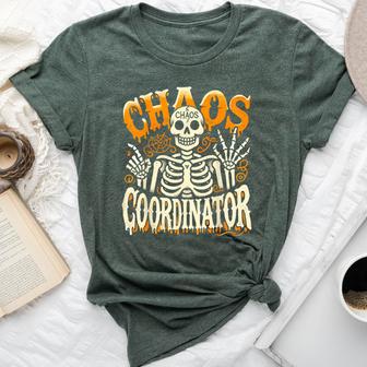 Skeleton Halloween Chaos Coordinator For Teacher Bella Canvas T-shirt - Thegiftio UK