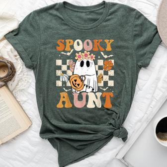 Spooky Aunt Groovy Vintage Ghost Family Halloween Costumes Bella Canvas T-shirt | Seseable UK