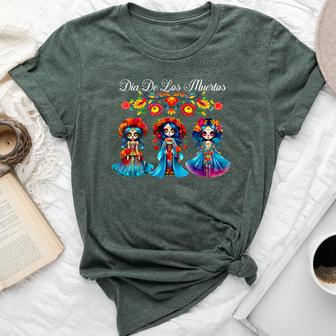 Sugar Skull Dia De Los Muertos Catrina Day Of The Dead Bella Canvas T-shirt - Thegiftio UK
