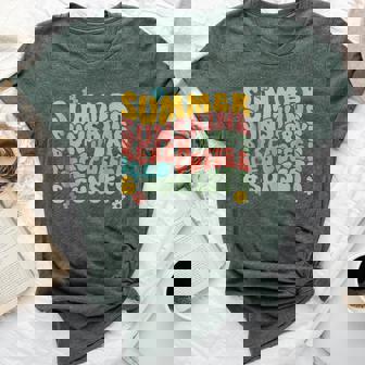 Summer Sunshine Beach Days Iced Coffee Sunsets Retro Vintage Bella Canvas T-shirt - Monsterry