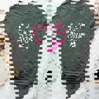 Taylor First Name I Love Taylor Girl Groovy 80'S Pink White Bella Canvas T-shirt | Mazezy