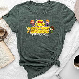Teacher Superhero I Teach Second Grade Superheroes Bella Canvas T-shirt - Monsterry