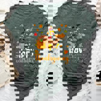 Thankful Grateful Blessed Turkey Happy Thanksgiving Bella Canvas T-shirt - Seseable