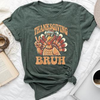 Thanksgiving Bruh Turkey Fall Boys Bella Canvas T-shirt - Thegiftio UK