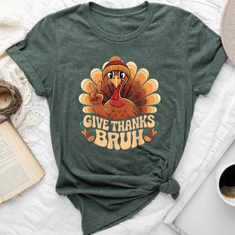 Thanksgiving Bruh Groovy Turkey Boys Ns Bro Fall Bella Canvas T-shirt - Thegiftio UK