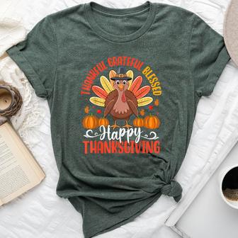 Thanksgiving Girl Turkey Autumn Fall Family Bella Canvas T-shirt - Thegiftio UK