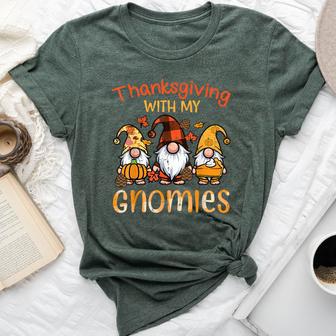 Thanksgiving With My Gnomies Fall Gnome Family Kid Bella Canvas T-shirt - Thegiftio UK