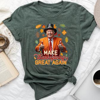Make Thanksgiving Great Again Autumn Fall Leaves Trump Bella Canvas T-shirt - Thegiftio UK