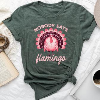 Thanksgiving Nobody Eats Flamingo Turkey Kid Bella Canvas T-shirt - Thegiftio UK