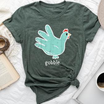 Thanksgiving Nurse Gloves Turkey Gobble Scrub Top Women Bella Canvas T-shirt - Thegiftio UK